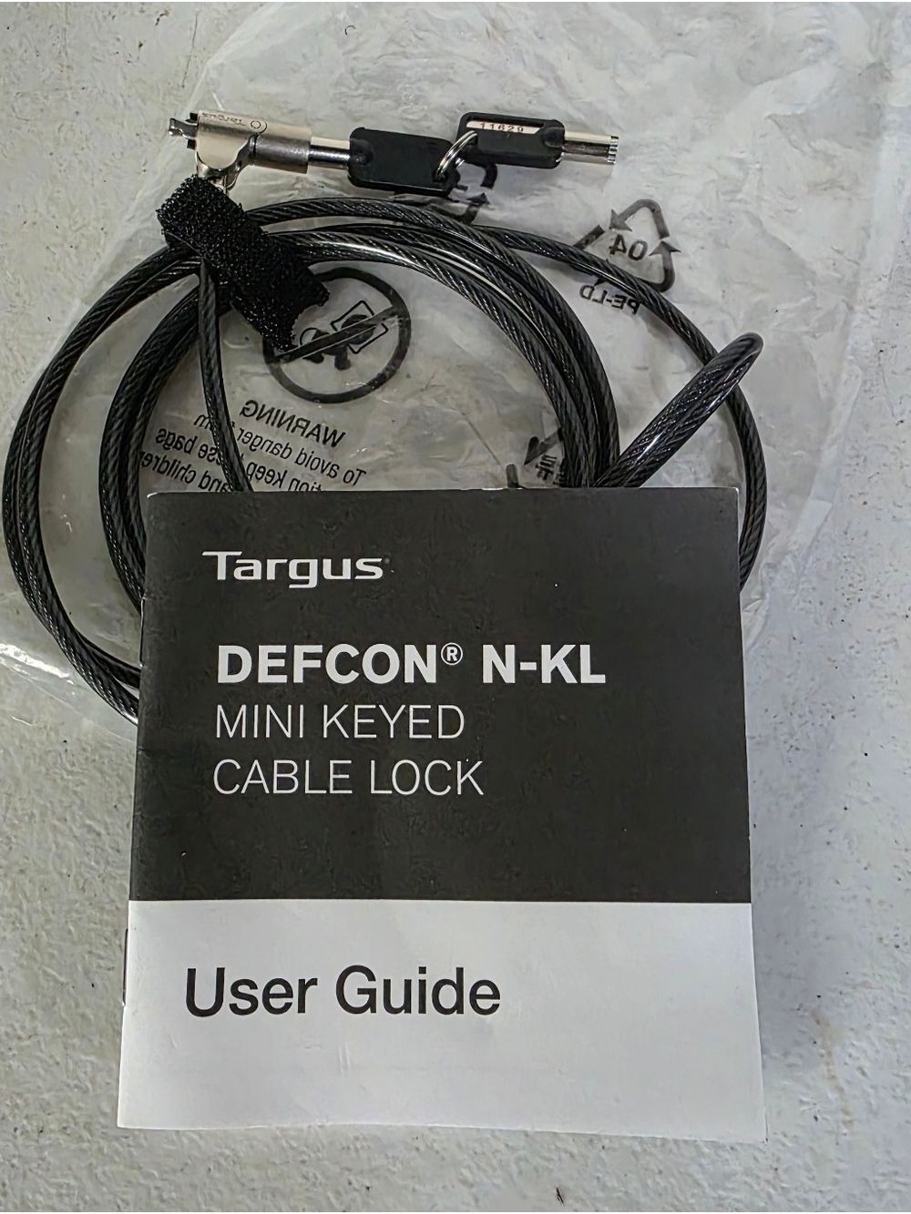 ​Targus DEFCON Trapezoid Keyed Cable Lock for Laptops - Model ASP65GLX -New Open